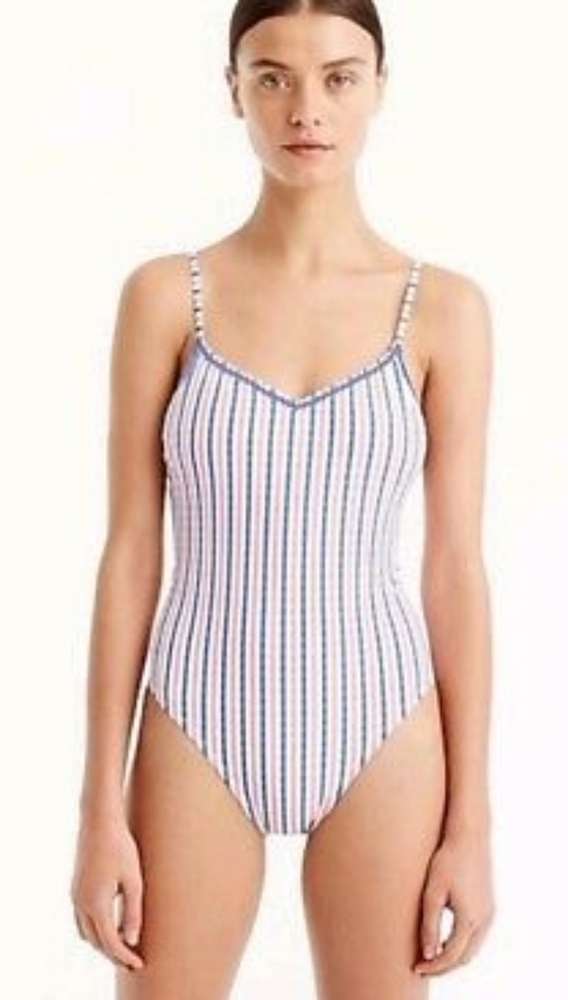 J.Crew Ballet One-Piece Swimsuit Seersucker